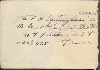 July 17, 1917 envelope (with letters marked II to VI)